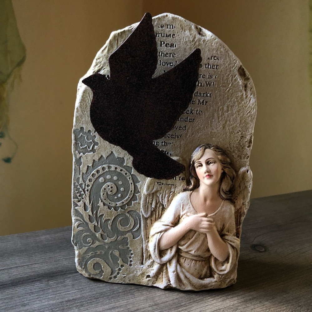 Heavenly Angel Dove Resin Stone
